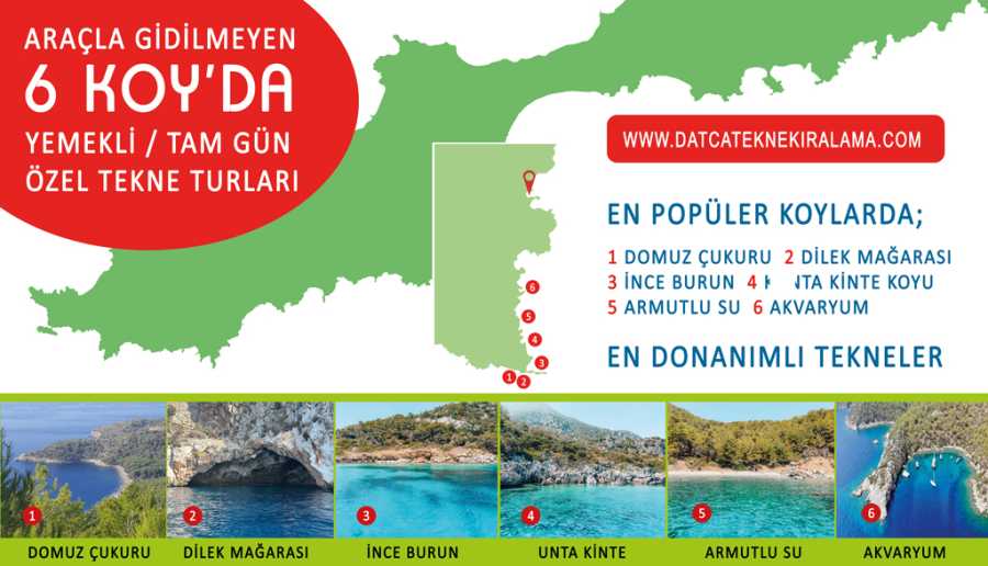 datça tekne turları güzergah ve koylar